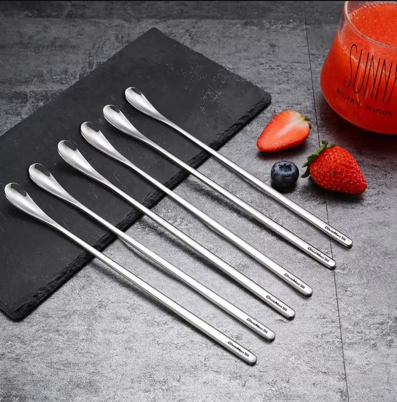 304 Edelstahl Langstiel Kaffeelöffel Eis Dessert Tee Rührlöffel Für Picknick Küchenzubehör Barwerkzeuge