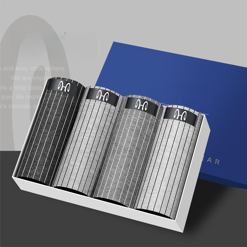 

4pcs Men s Underwear Flat Leg Pants Mid Waist Plus Size Four Corner Pants Breathable Linear Shorts Boxer Brief L