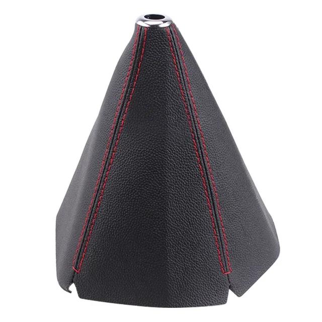 16mm Universal PU Leather Car Shift Collar Carbon Fiber Automatic Car Manual Shift Lever Knob Shift Boot Cover Leggings