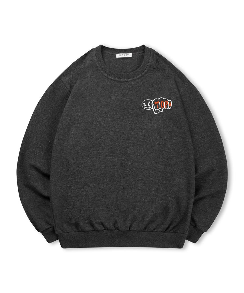 TOPBOY [Non-Fleece Or Fleece] Blowfist Printed Sweatshirt (Type B)