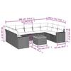 VidaXL Garden Lounge Set with Cushions 10 Pcs, Patio Sofas, Patio Furniture Set, Outdoor Furniture, Black 3256594