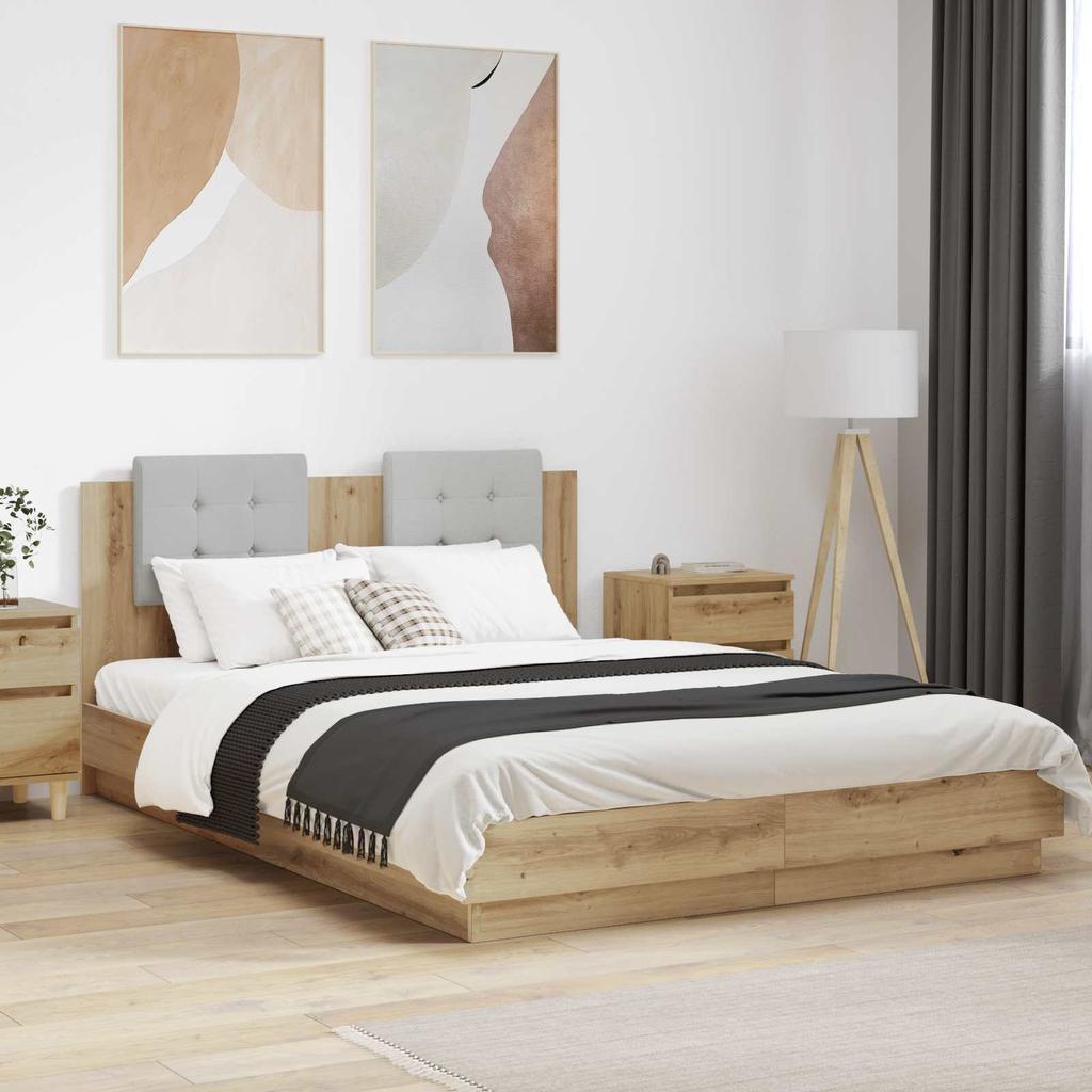 Artisan Oak Bed Frame with Headboard 120 x 200 cm