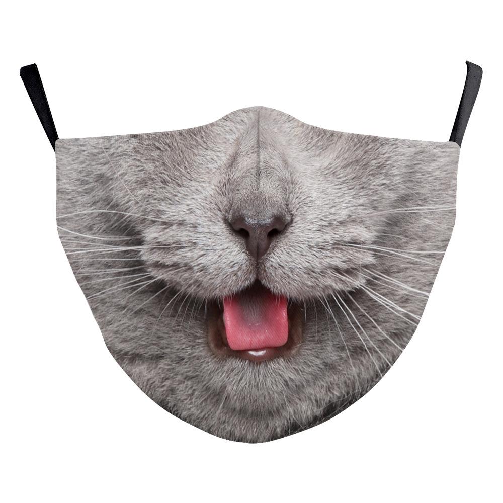 Animal Puppy Funny Mouth Anti-Haze Dustproof Adult Digital Print Protective Mask