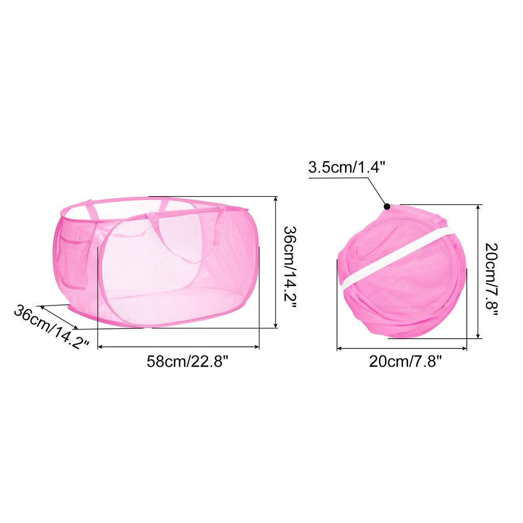1/2pcs Folding Laundry Basket Organizer Mesh Laundry Hamper with Side Pocket Cloth Hamper for Washing Storage Dorm Travel