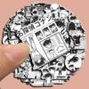 Black and White Conan DIY Sticker Pack - 60 Sheets of Japanese Manga Kudo Shinichi Decorations