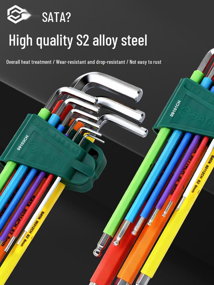 SATA Magnetic Rainbow 9-Piece Hex Key Set
