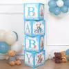 4pcs Blue Baby Shower Box Baby Balloon Box 1st Birthday Party Decor Kids Teddy Bear Baby Shower Boy Girl Gender Reveal Decor