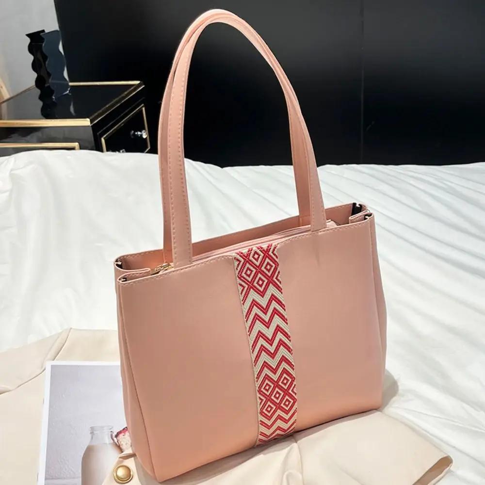 

Сумка-тоут из ПУ, роскошный дизайн, большая вместимость, плетеный узор, сумка через плечо