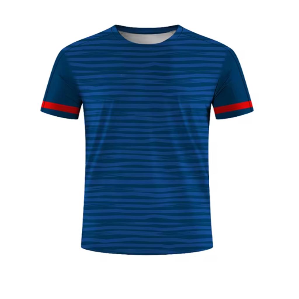 Men's 3D printed striped print breathable casual comfortable loose men's clothing sports T-shirt