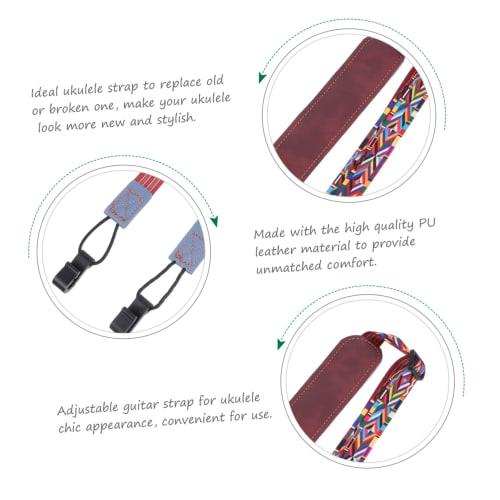 UPKOCH Ukulele Strap, Adjustable, No Drilling Required, Hook-and-Loop Leather, Lightweight and Comfortable, Perfect for Concerts and Practice