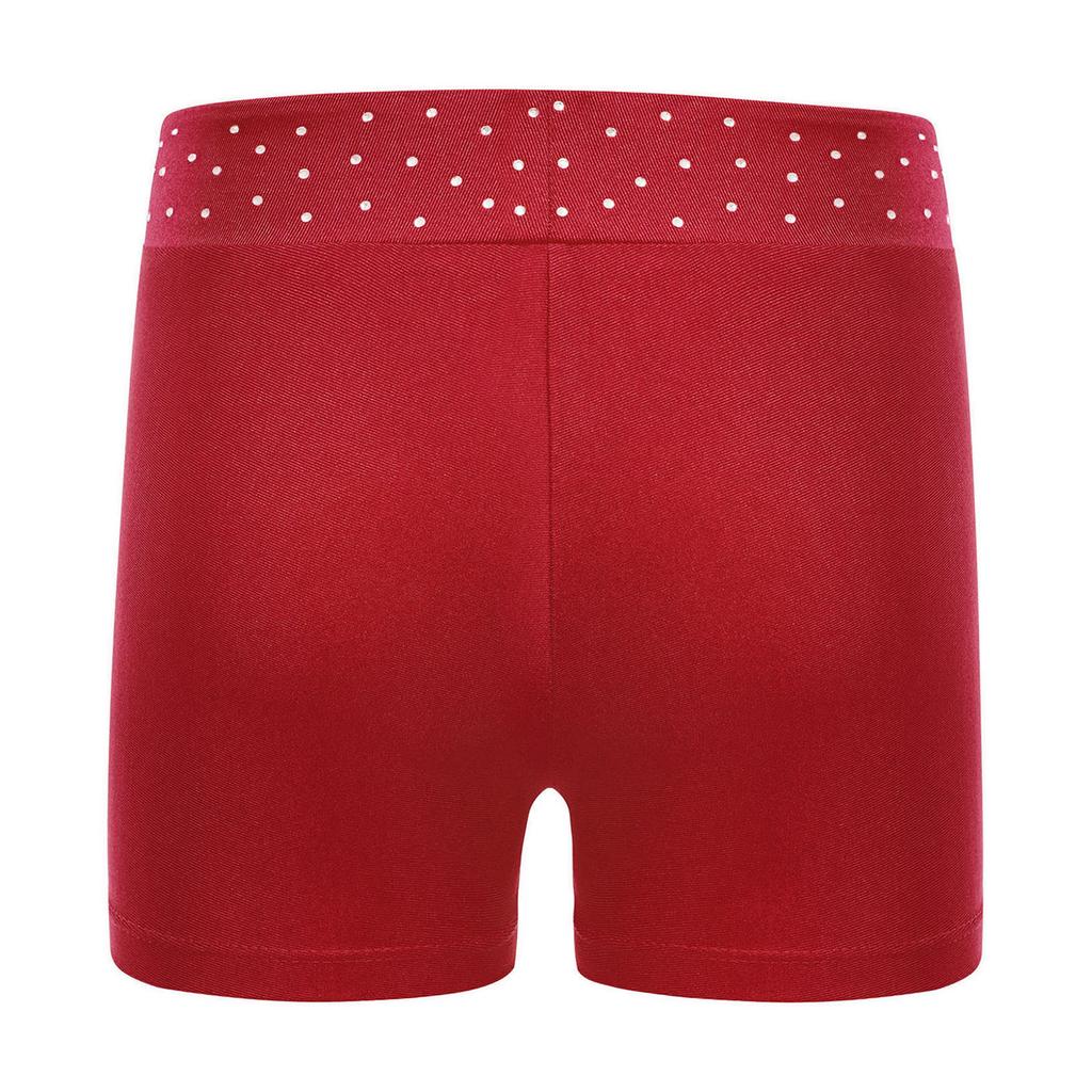 Girls Performance Shorts Sparkling Rhinestones Waistband Figure Skating Dance Gymnastics Bottom