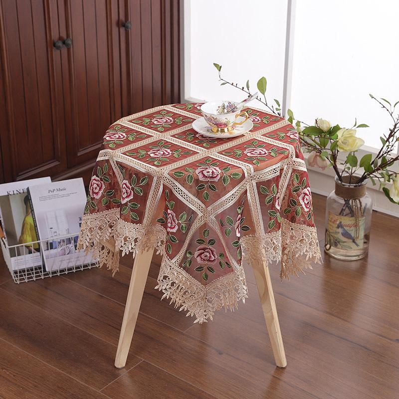 Pastoral Style Tablecloth Lace Hollow Embroidery Picnic Tablecloth Beautifying Living Room Coffee Table Decoration Long Tablecloth