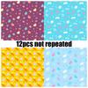 12 Pieces of Color Rebirth Easter Material Paper DIY Material Paper Non-sticky Ins Hand Account Base Background Paper