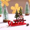 Weihnachtsschlitten Miniatur Holz Weihnachtsmann Schneemann Hirschschlitten Ornament für Kinder Geschenk Desktop Kleine Ornamente aus Holz abnehmbar