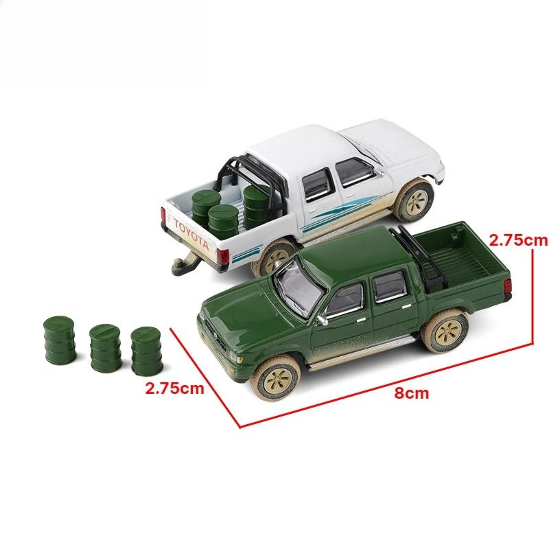 1/64 Scale TOYOTA Hilux Pickup Truck Miniature Toy Car Vehicle Premium Model Free Wheels Diecast Metal Alloy Collection Gift