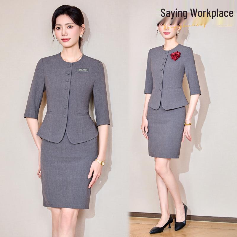 

Women s Mid-Sleeve Professional Two-Piece Set for Spring/Summer/Autumn 3XL