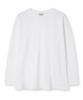 Tee Glake Plain Oversized Long Sleeve T-Shirt White [Select Ribbed Sleeves]