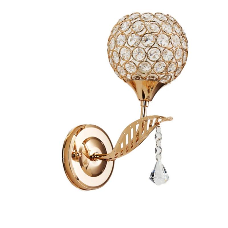 

Европейский стиль Кристалл Настенный светильник Декоративный E27 цоколь Настенный светильник для прикроватной тумбы крыльца прихожей настенное украшение спальня светильник Without Bulb