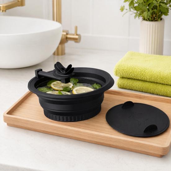 Bain de Glace pour le Visage, avec Design de Tuyau de Respiration, Silicone Pliable Outil Spa de Thérapie par le Froid pour Soin de la Peau, pour la Maison, le Voyage, le Camping