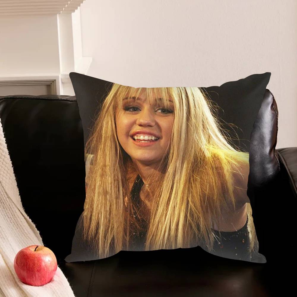 H-Hannah M-Montana Pillowcase Living Room Sofa Cushion Cover Bedroom Room Bed Pillow Cover Home Decoration