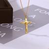 Trend Kreuz Titanstahl 18k Vergoldet Anhänger Halskette Schlichter Schmuck Unisex Schlüsselbeinkette