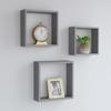 VidaXL Wall Shelves In Cube Shape 3 Pcs Grey MDF