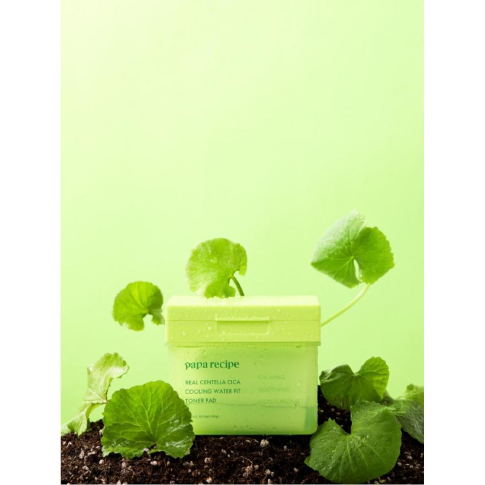 Paparecipe Real Centella Sica Cooling Water Fit Toner Pad  80 Sheets 