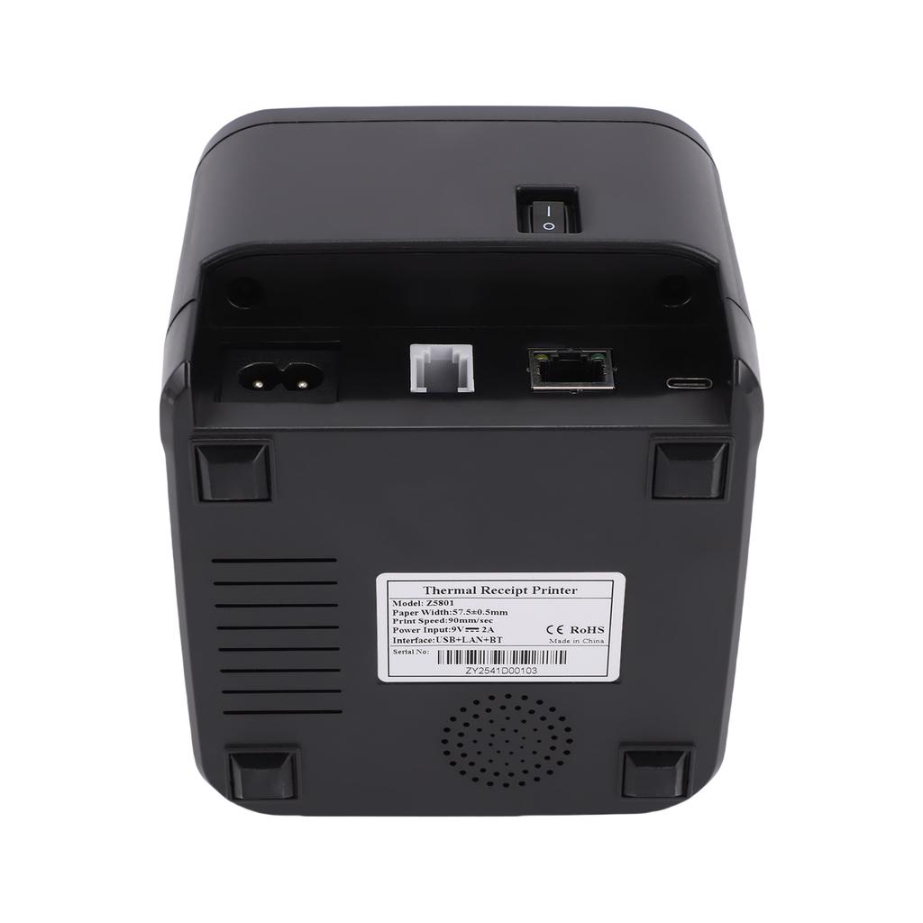 58MM Thermal Receipt Printer Wireless Printing Machine Bluetooth+USB+LAN Interface Compatible with Win Android IOS for