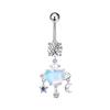 Shiny Belly Button Rings Stainless Steel Heart Navel Piercing Barbell For Women Fashion Belly Ring Sexy Body Piercing Jewelry