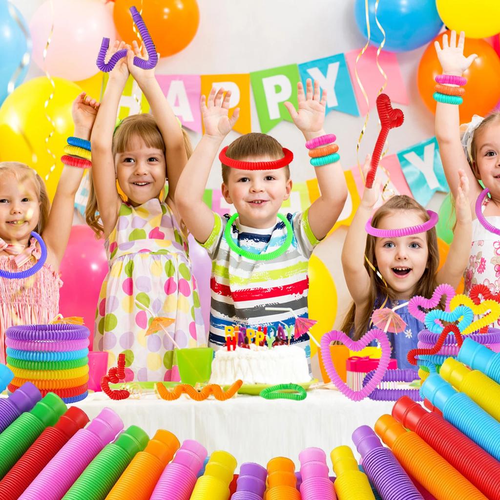 10/20/30Pcs Colorful Pop Pipe Fidget Sensory Antistress Toys Telescopic Tube Stress Relief Toys Plastic Stretch Pipe Toy Gift