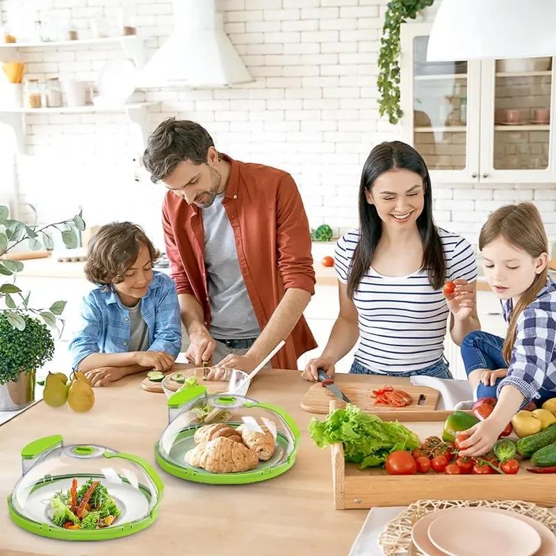 Tapa para Microondas para Alimentos Transparente Tapa Antisalpicaduras para Microondas con Vaporizador de Agua y Asa 10 Pulgadas Tapas para Platos Utensilios de Cocina