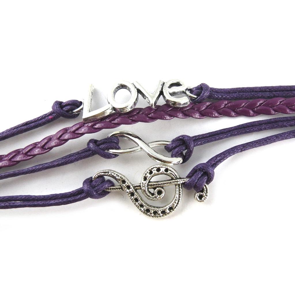 Les Trésors De Lily [K7329] - Purple 'Kilimanjaro' Ethnic Bracelet (4 Rows)