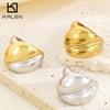 Kalen Shiny Gold Color Stainless Steel Ring Hip Hop Irregularly Chunky Anillos Larger Accessorise Trend Party Jewelry Gift 6-10#