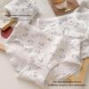 Women's 7A Antibacterial Cotton Underwear - Cute Print, Breathable, Japanese Style, Mid-Waist, Hip-Hugging Teen Girl Panties