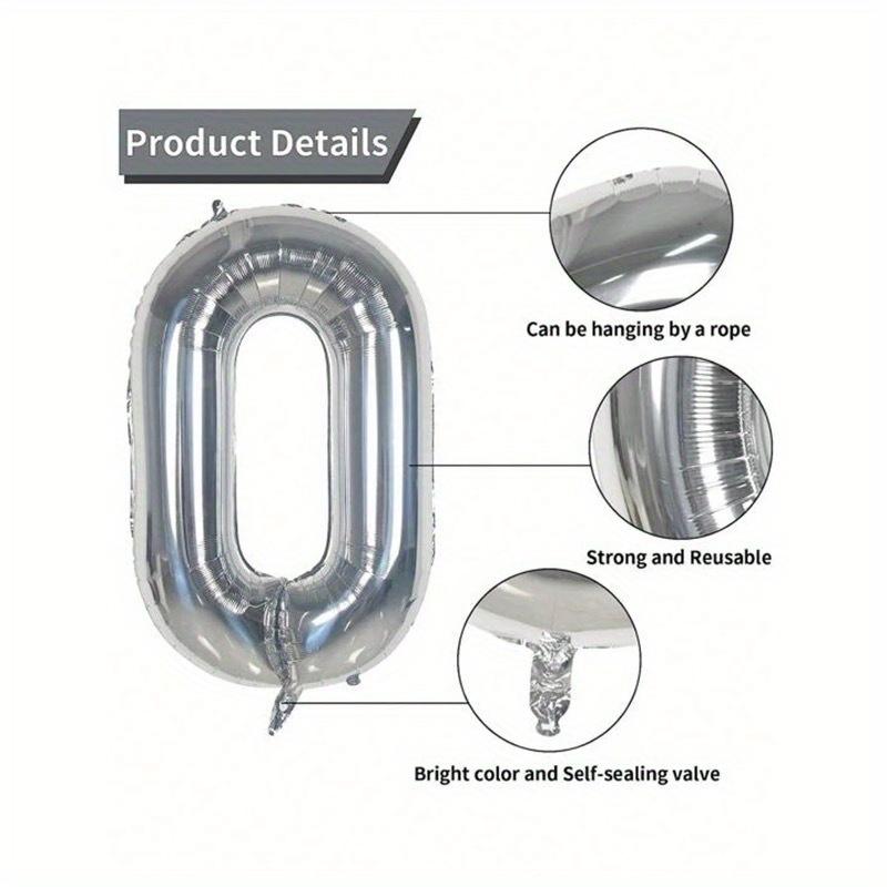 32in Gold Color Number Aluminum Foil Balloon, Birthday Number Balloon, Aluminum Foil Balloon for Birthday Party, Wedding, Shop Decoration