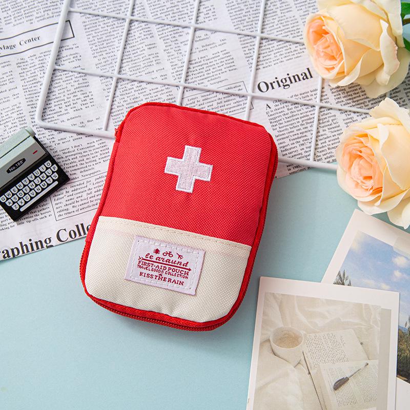 Korean Portable Travel First Aid Kit: Compact Personal Medicine and Emergency Storage Bag