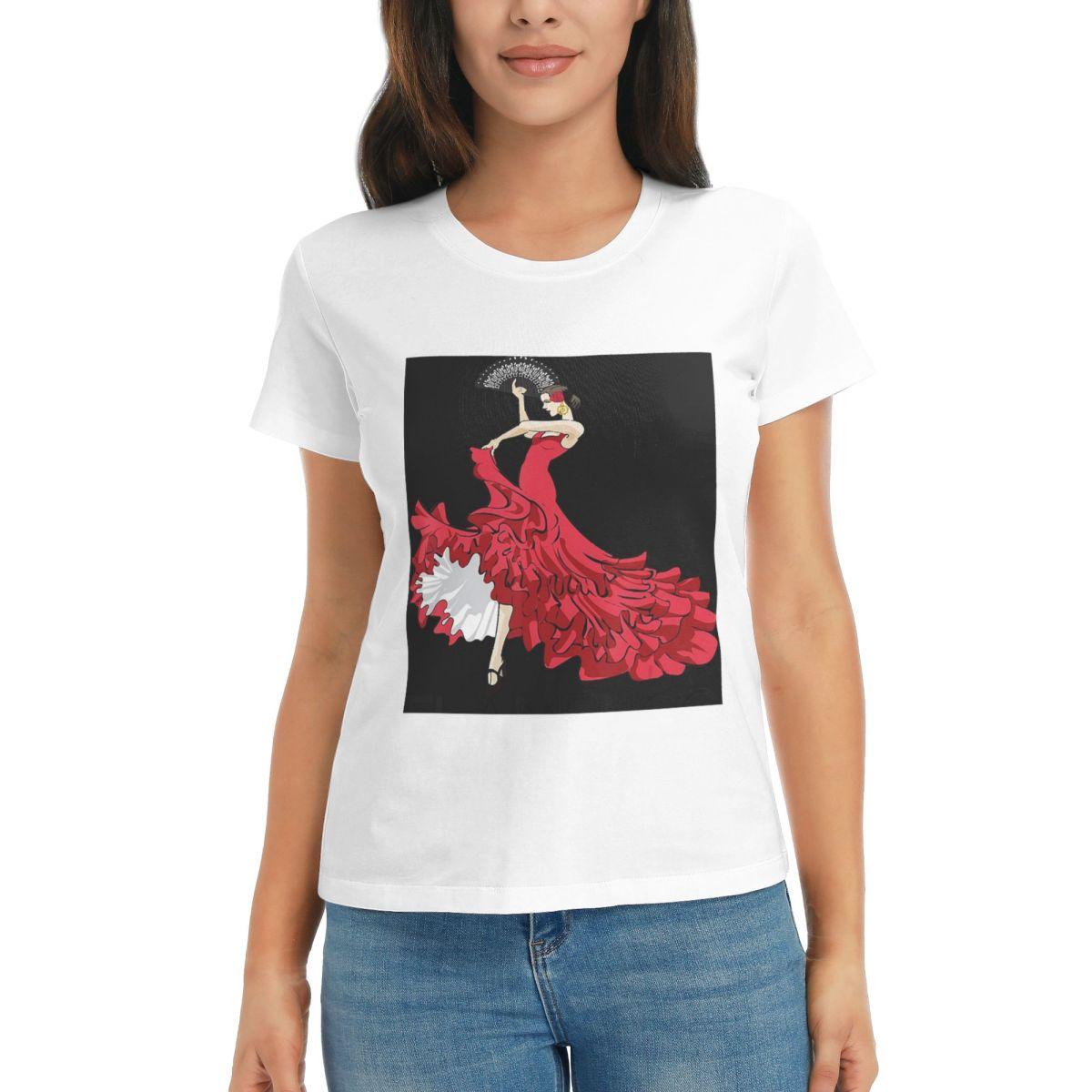 

Women TShirt FlaUnisexco Dancer Spain Summer Short Sleeve Tees Round Neck Cotton T Shirts Clothes Tops Streetwear S