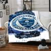 FKŽ Club Print Flannel Blanket High Quality Warm Comfortable Cover for All Seasons Perfect for Gifts Home Decor