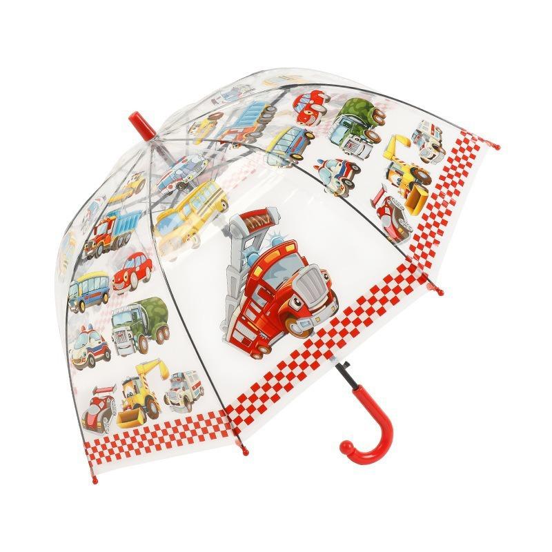 Przezroczysty parasol dla dzieci, kreskówkowy, uroczy, 17-calowy, z długą rączką, dla przedszkolaków i uczniów szkół podstawowych, hurtowa sprzedaż, nadruk logo