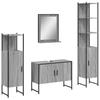 4 Piece Bathroom Furniture Set Grey Sonoma Particleboard