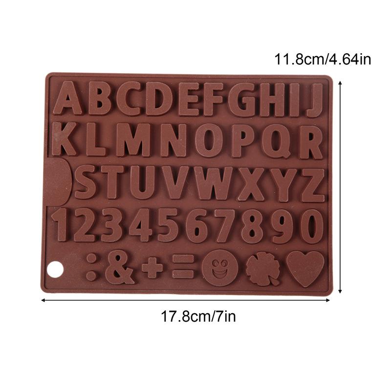 English Letter Silicone Chocolate Mold Alphanumeric Candy Biscuit Jelly Ice Baking Mould Cake Decor Soap Candle Making Set Gifts