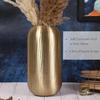 Flower Vase for Living Room Gold Metal Flower Pot for Living Room Decor | Antique Minimal Centerpiece