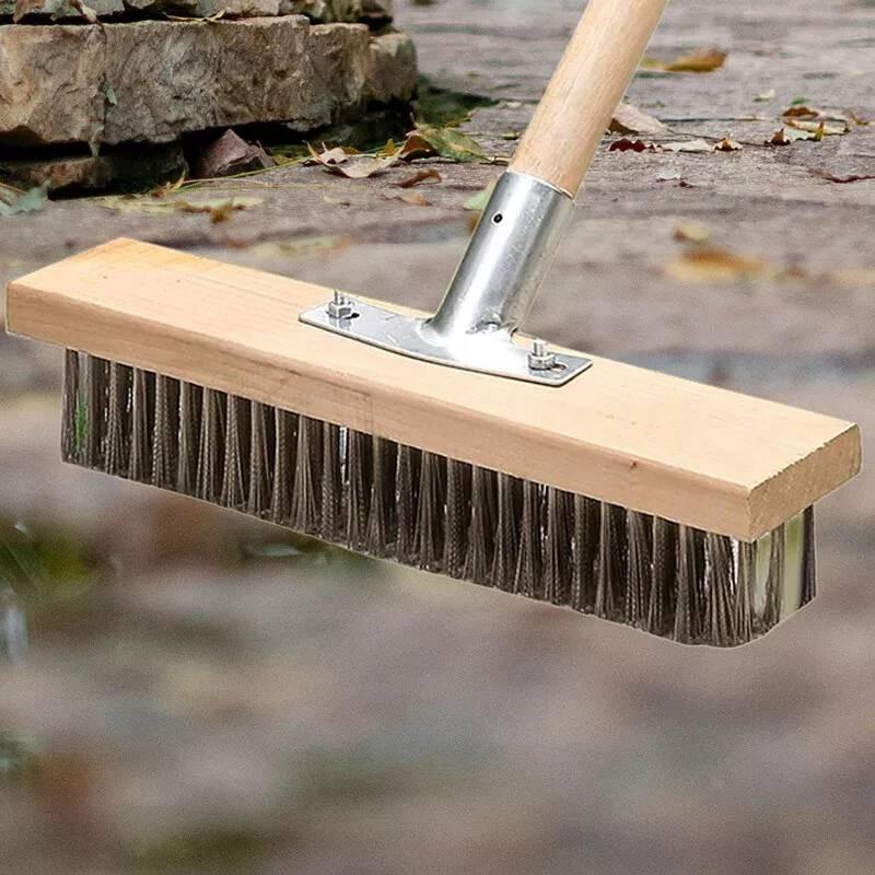High-quality Stainless Steel Wire Floor Brush With Long Wooden Handle For Effective Cleaning
