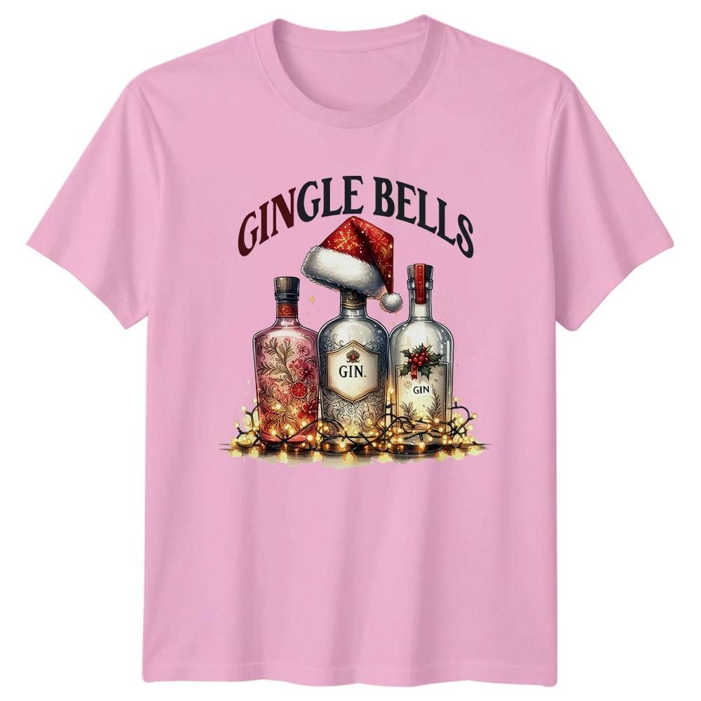 Gingle Bells Gin Christmas Holiday Unisexs Unisexs Graphic Tee