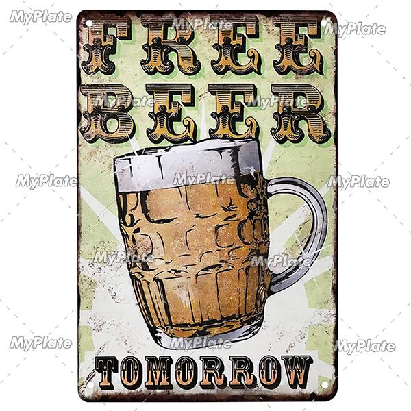 [Min tallrik] Kall Öl Metallskylt Vintage Plakett Plåtskylt Plåt Väggdekor För Barskylt Mansgrotta Dekoration Konst Målning