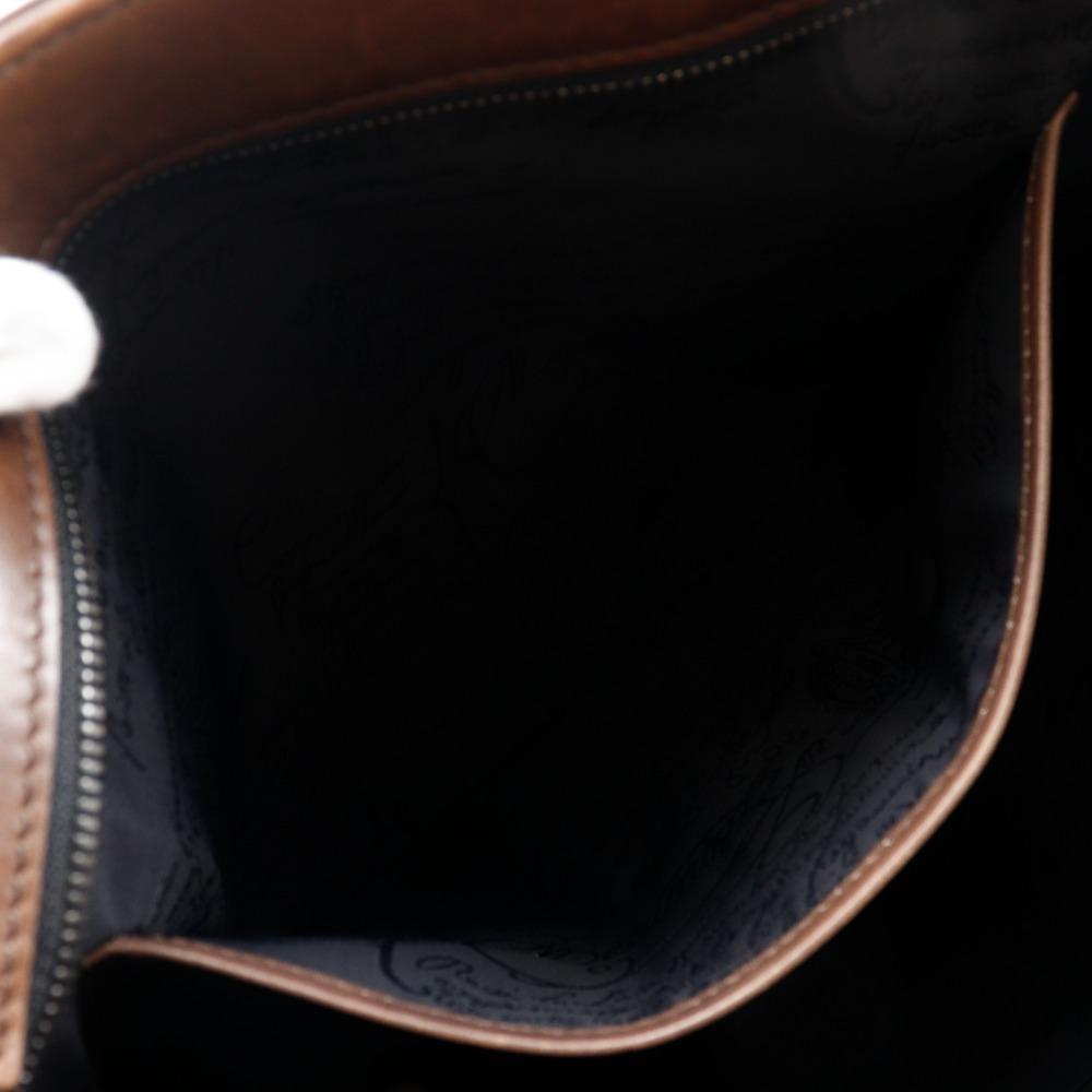 Berluti Modernist Vertical Tote Bag Calligraphy Scrit Brown Calfskin mens Used