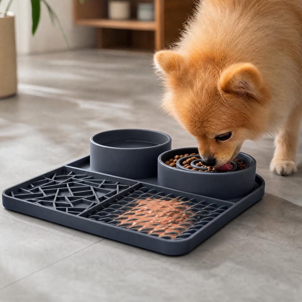 Silicone Pet Slow Feeder Lick with Strong Suction Cups, Non- Bowl for Dogs and Cats