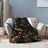 Dark Romance Butterfly Roses Blanket Sofa Blanket Camping Trip Bedroom Outdoor Plush Blanket Digital Printing