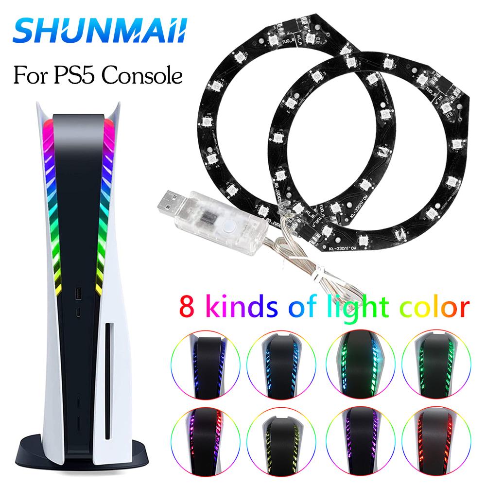 RGB Pickup Function Lamp For PS5 Game Console Multiple Effects LED Light Strip Game Accessories For PS5 5 Disc Digital Edition