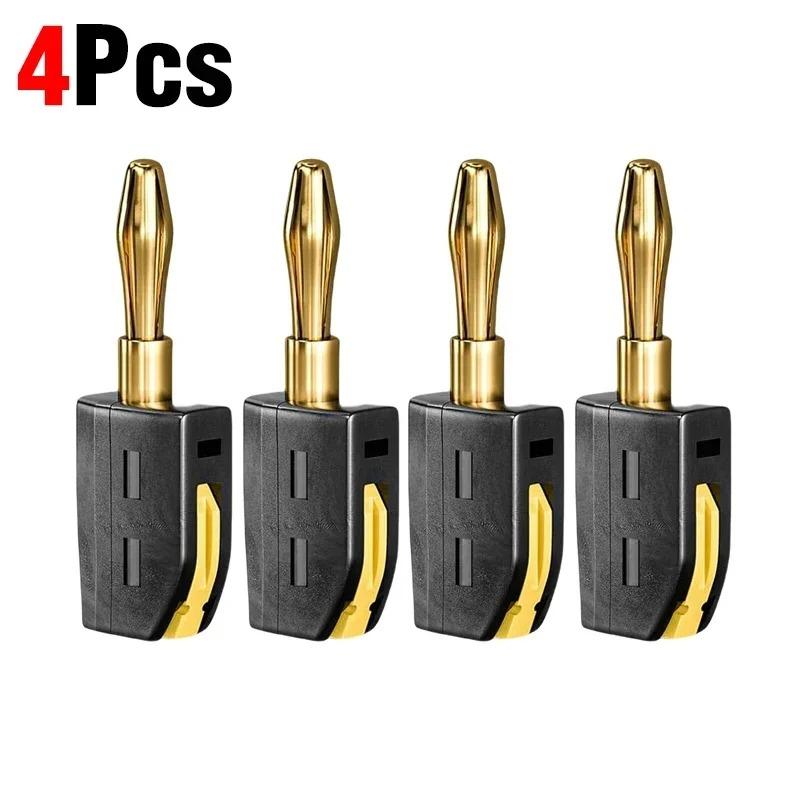 Audio Adapter Banana Plug No Solder Quick Connection Banana Plug Suitable for High Power Devices with 32A Current Capacity and Gold Plated Contact